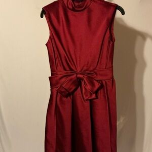 Vintage Rich Red Mini Dress with Bow